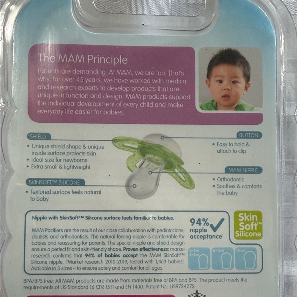 MAM Original Start Baby Pacifiers - Pink and White - Picture 4 of 4